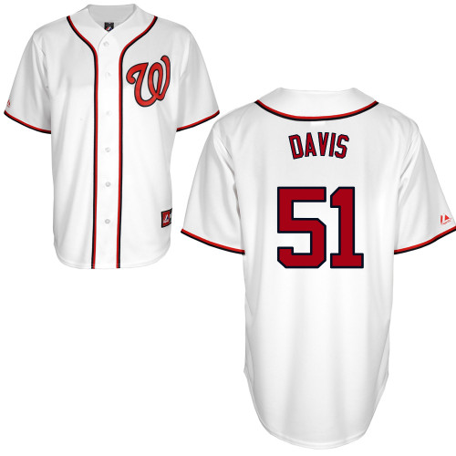 Erik Davis #51 mlb Jersey-Washington Nationals Women's Authentic Home White Cool Base Baseball Jersey
